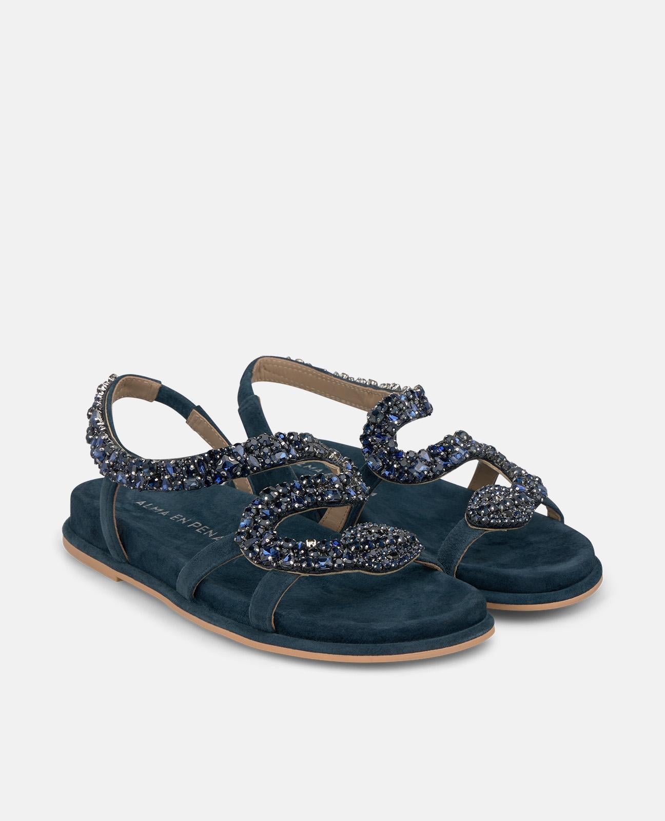 alma-en-pena-flat-sandal-snake-flachsandale-blau-2-5-cm-plateau image 2
