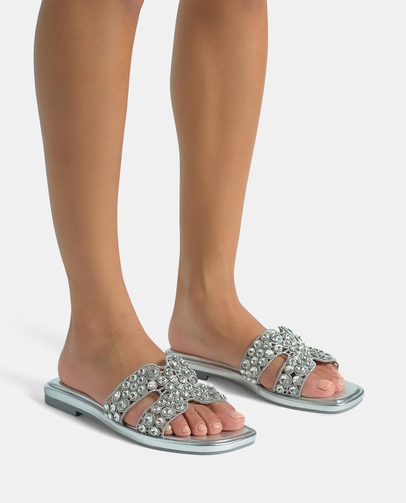 alma-en-pena-flache-sandale-strass-silber-1-cm image 4