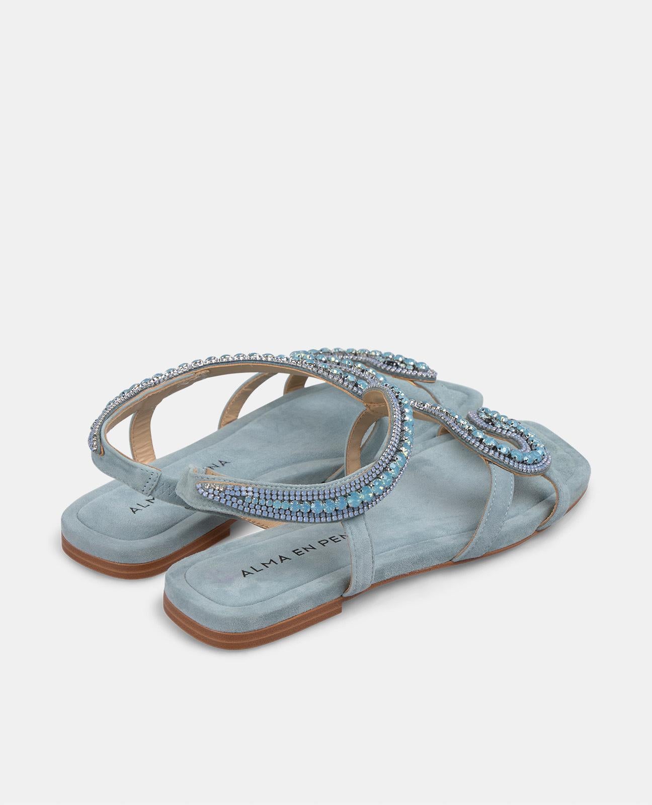 alma-en-pena-snake-sandal-flache-sandale-blau-1-cm image 3
