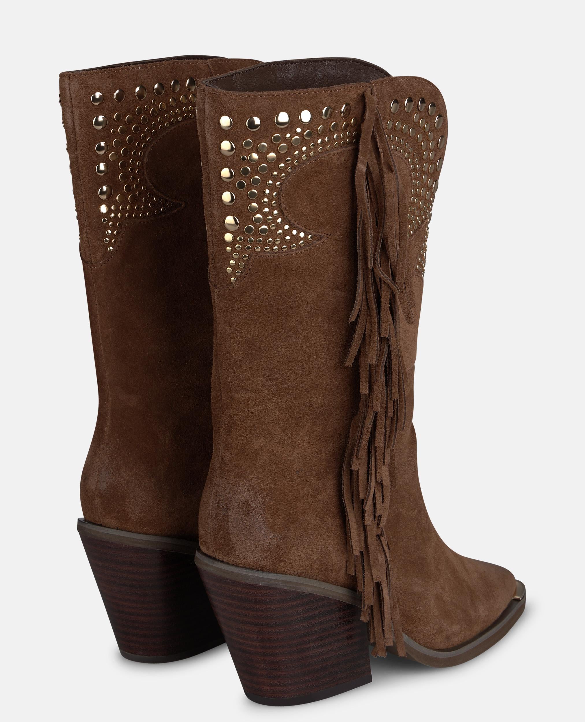 alma-en-pena-cowboy-boots-aus-veloursleder-mit-nieten-camel image 3