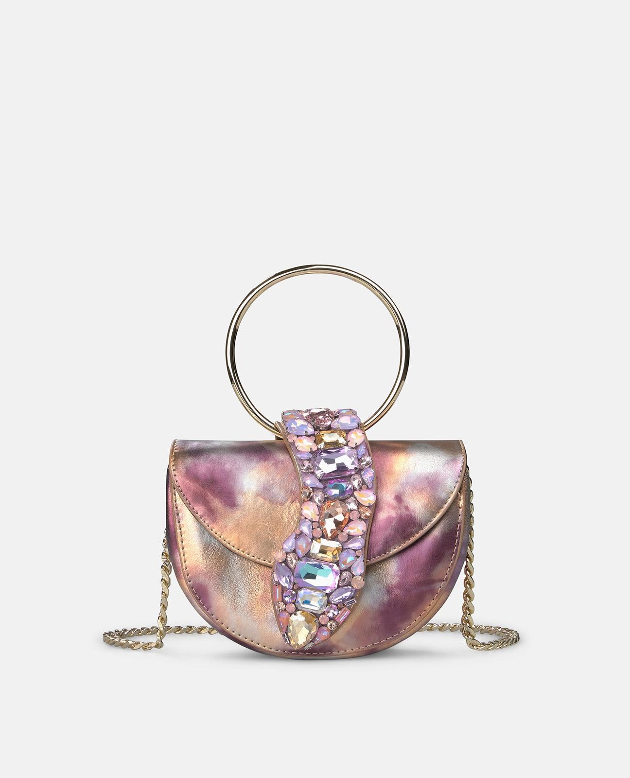 alma-en-pena-half-moon-schultertasche-snake-lila-leder image 1