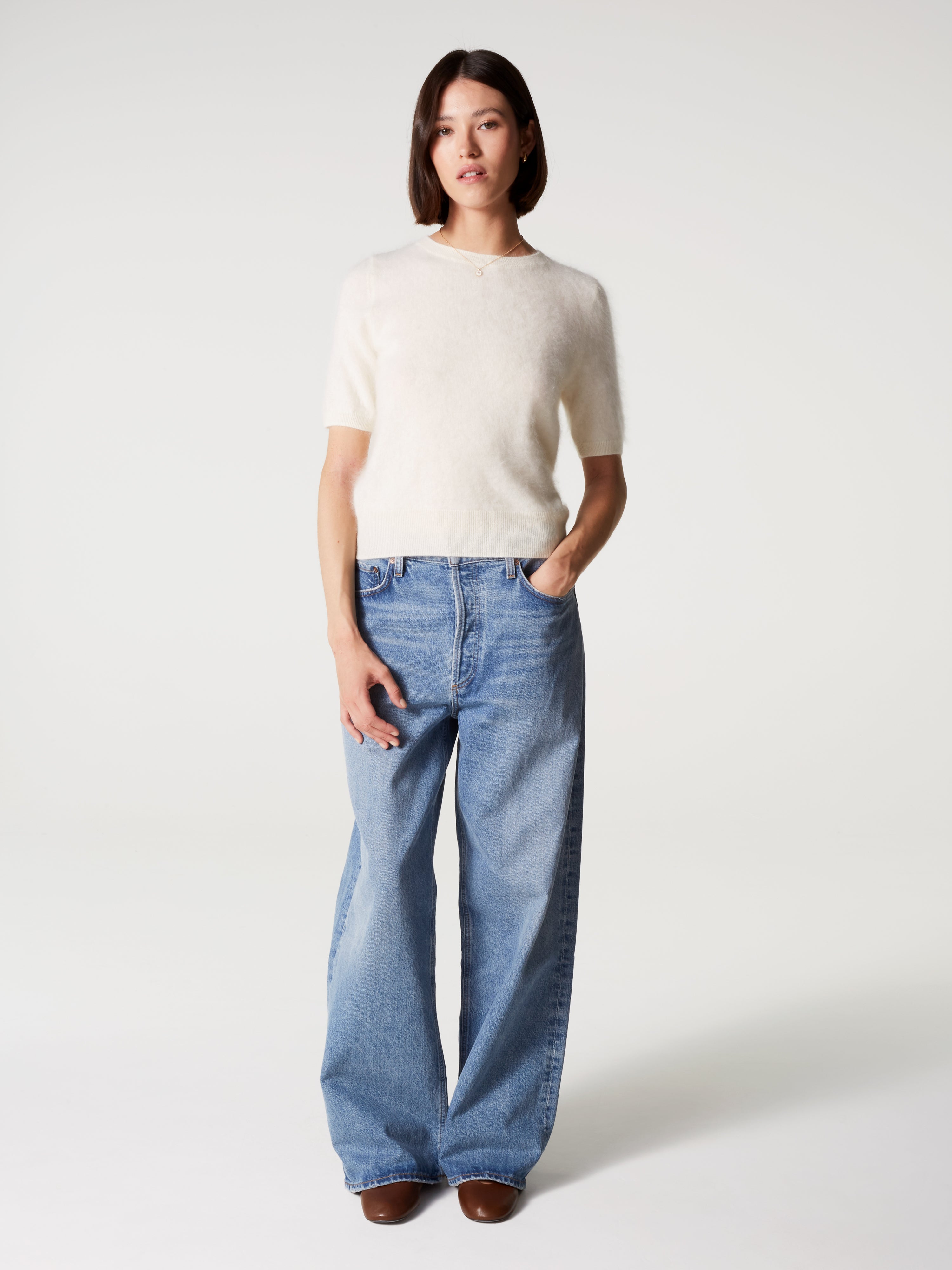 absolut-amaya-pullover-rundhals-100-kaschmir-kurzarm-creme-wei image 2