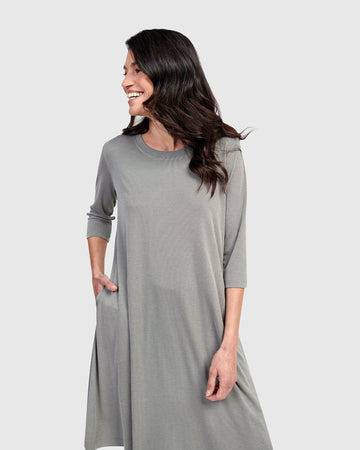 alembika-essential-relaxed-dress-saladine-knielanges-a-linien-kleid image 7