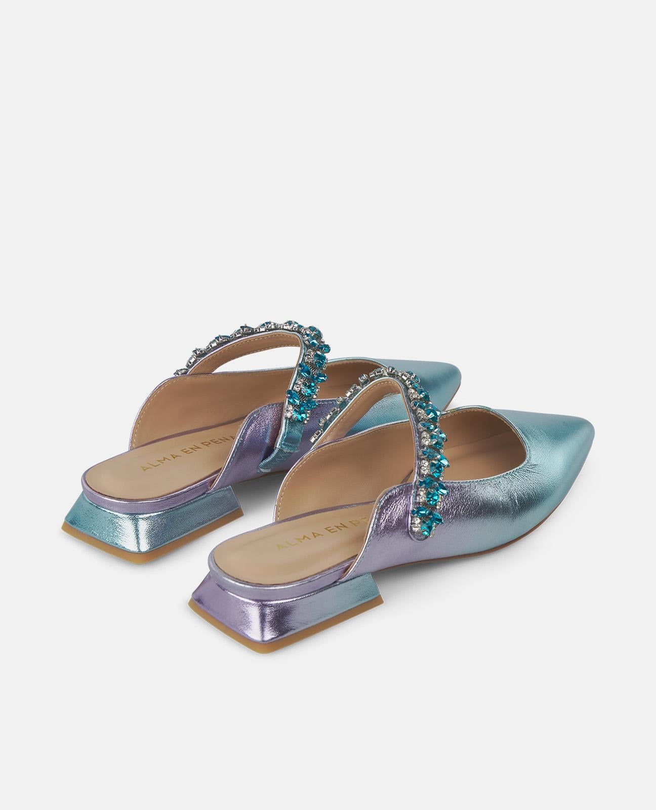 alma-en-pena-ballerinas-leder-blau-strassriemen-2-cm image 6