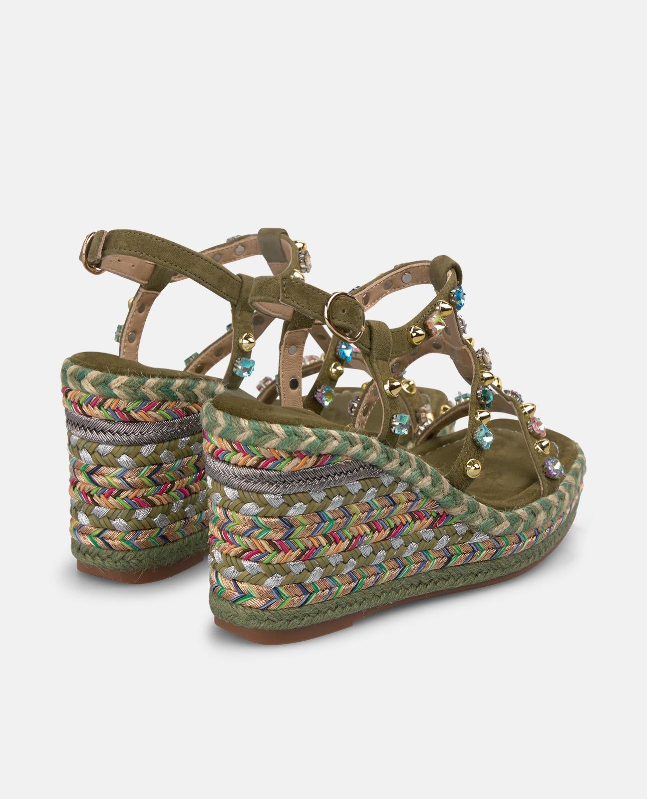 alma-en-pena-esparto-keilsandalen-mit-nieten-keil-9-5-cm-in-khaki image 4