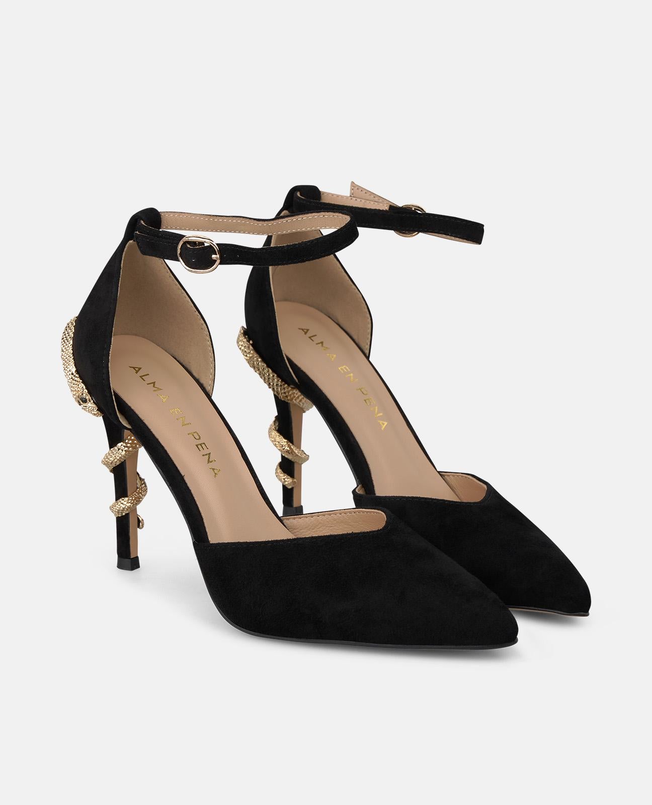 alma-en-pena-pumps-mit-schlangen-absatz-wildleder-schwarz-10-cm image 2
