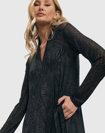 alembika-soft-chiffon-cocoon-dress-pewter-damen-kleid image 2