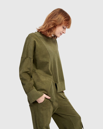 alembika-urban-sirocco-crewneck-top-olive image 6