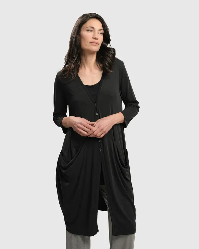 alembika-essential-draped-cocoon-jacket-charcoal image 1