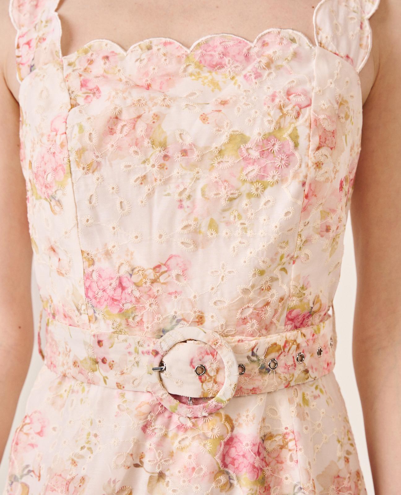 alma-en-pena-maxikleid-lang-rosa-floral-mit-stickerei-und-g-rtel-s image 6
