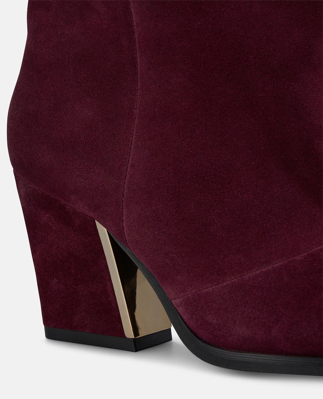 alma-en-pena-stiefeletten-bordeaux-wildleder-peep-toe-4-cm image 4