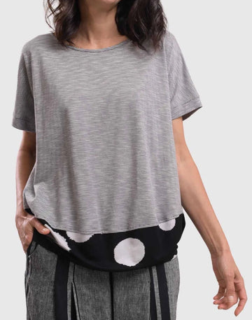 alembika-heather-blouson-tee-schwarz-kurzarm-top image 4