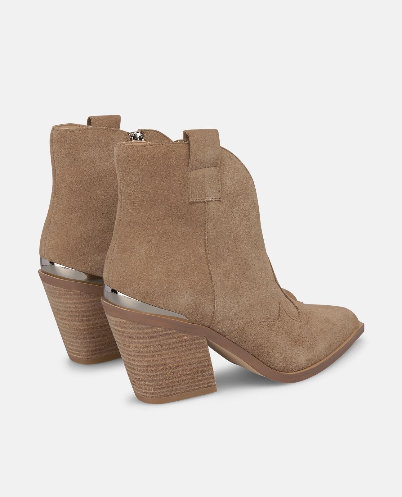 alma-en-pena-stiefeletten-mit-rei-verschluss-damen-veloursleder-beige-8-cm-block image 3