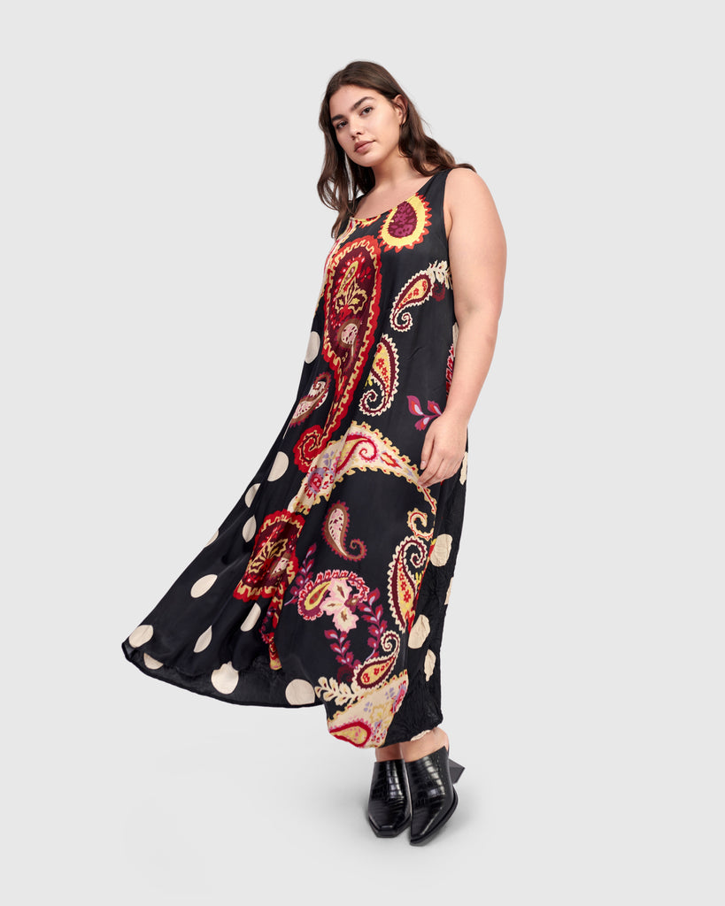 alembika-speakeasy-rmelloses-kleid-fiesta-damen-maxikleid image 1
