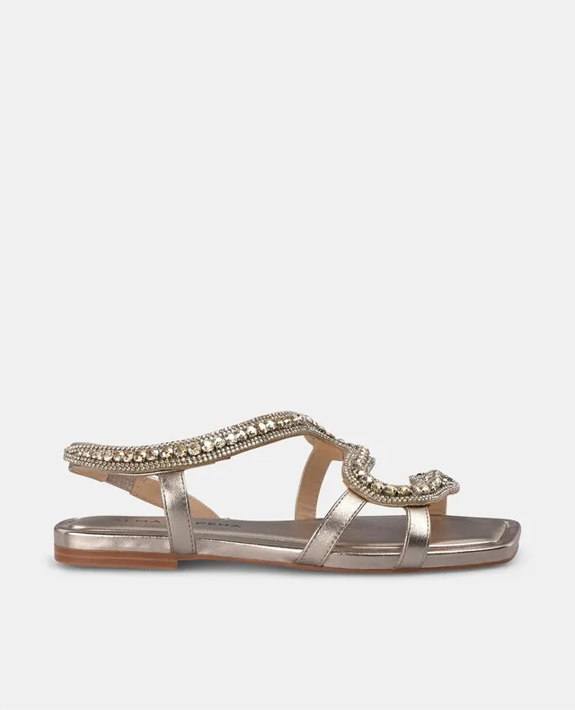 alma-en-pena-snake-flach-sandale-bronze-strass-1-cm image 1