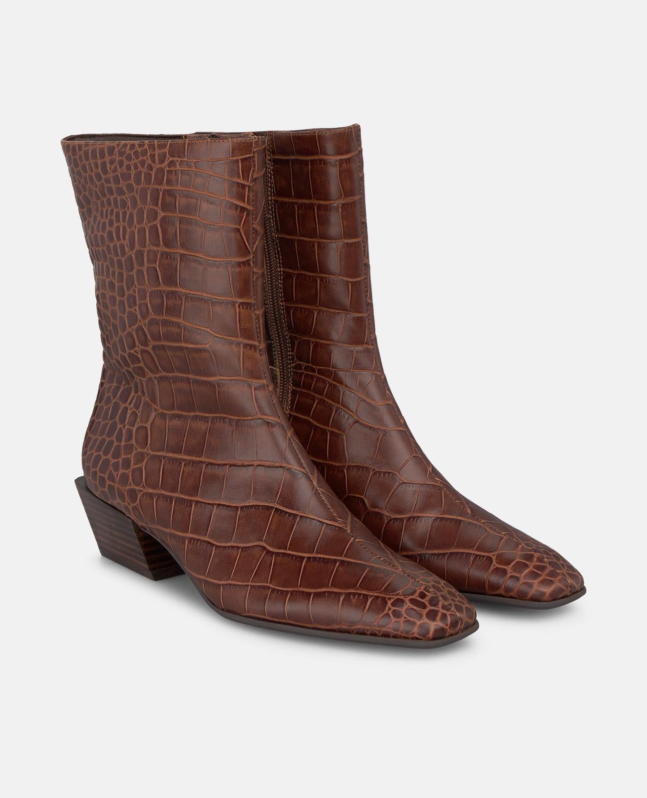 alma-en-pena-animal-print-leder-stiefeletten-camel-4-cm image 2