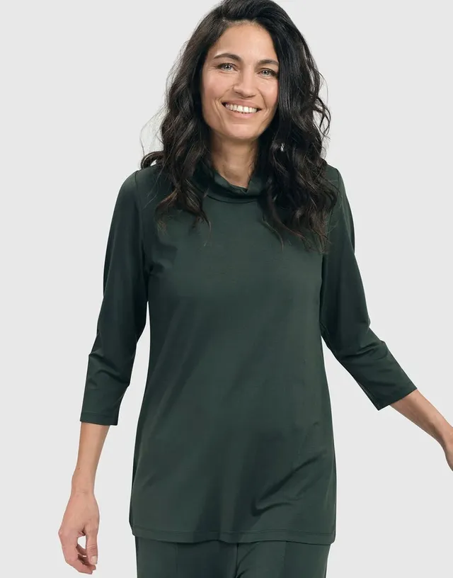 alembika-essential-mockneck-top-gr-n-3-4-arm image 1