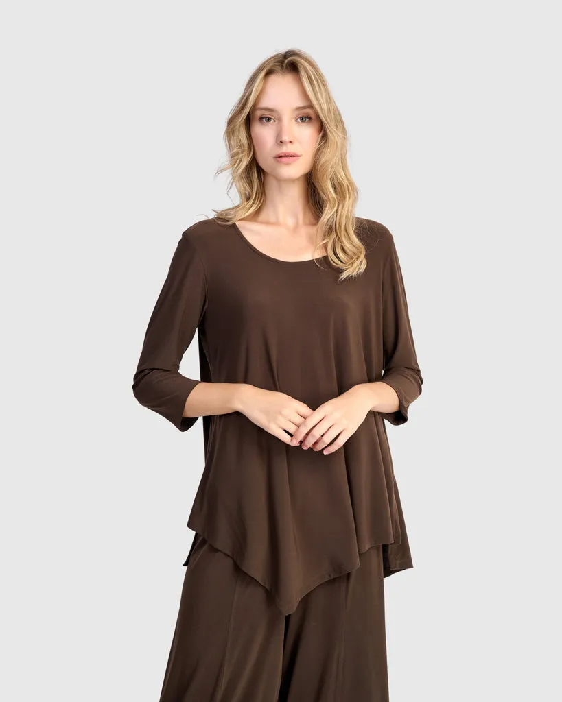 alembika-essential-slinky-point-hem-top-sepia image 1