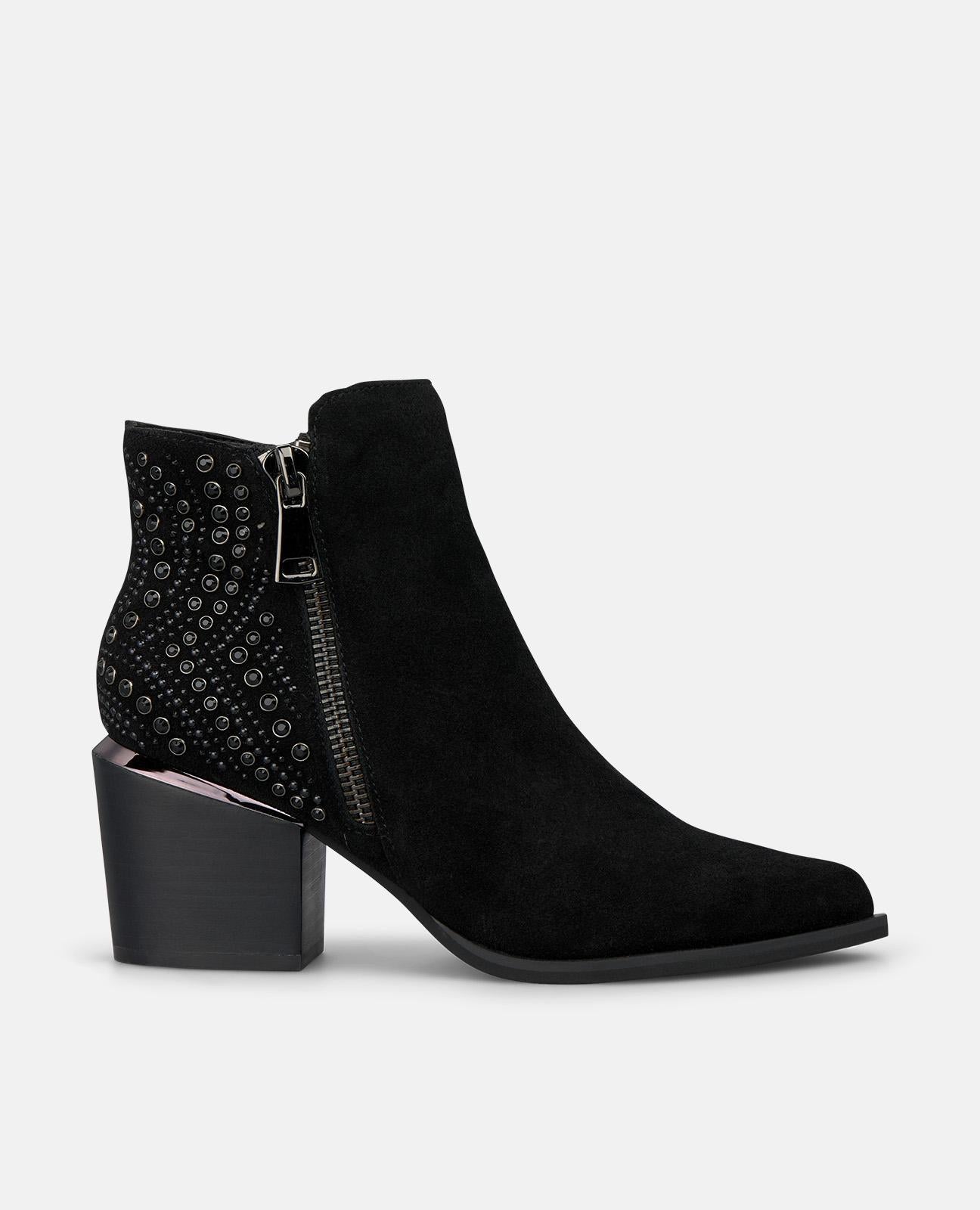alma-en-pena-stiefeletten-wildleder-schwarz-strass-7-3-cm image 1