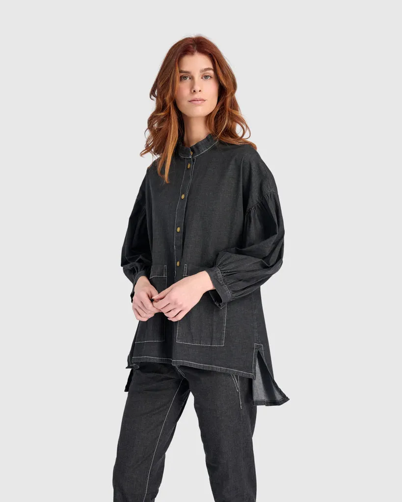 alembika-penelope-puff-top-jet-denim-damen-tunika-jeans image 1