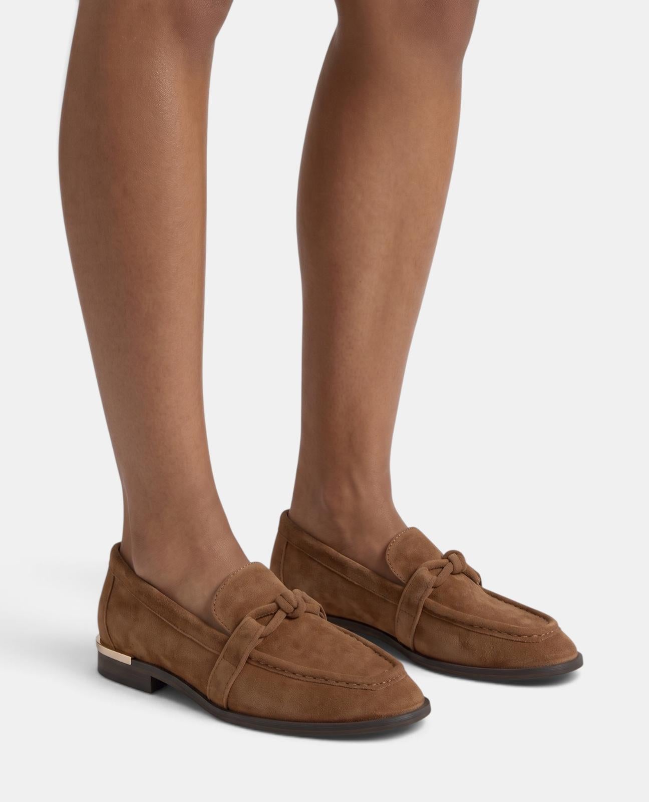 alma-en-pena-loafer-aus-veloursleder-mit-schleife-braun image 5