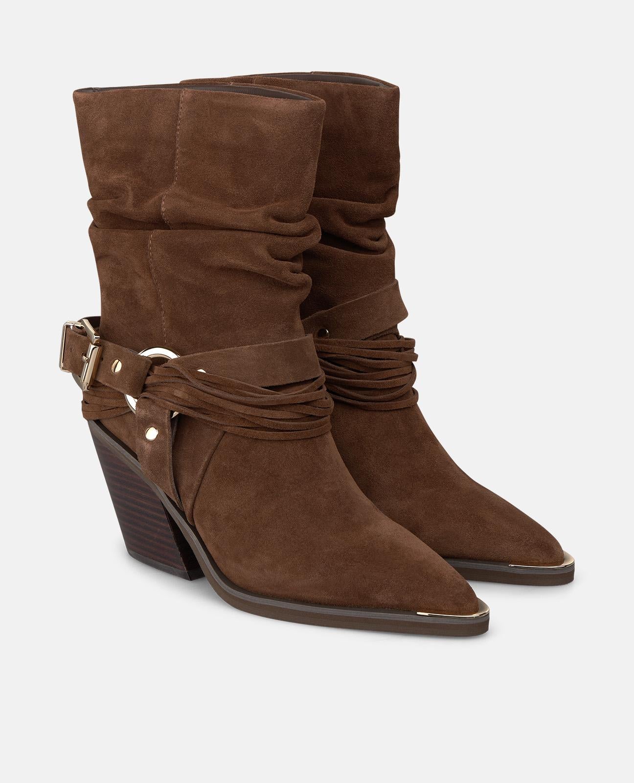 alma-en-pena-stiefeletten-cowboy-camel-wildleder-8-cm-blockabsatz image 2