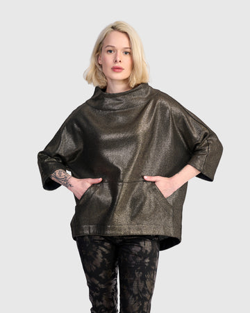 alembika-roxy-pullover-top-gold-metallic image 2