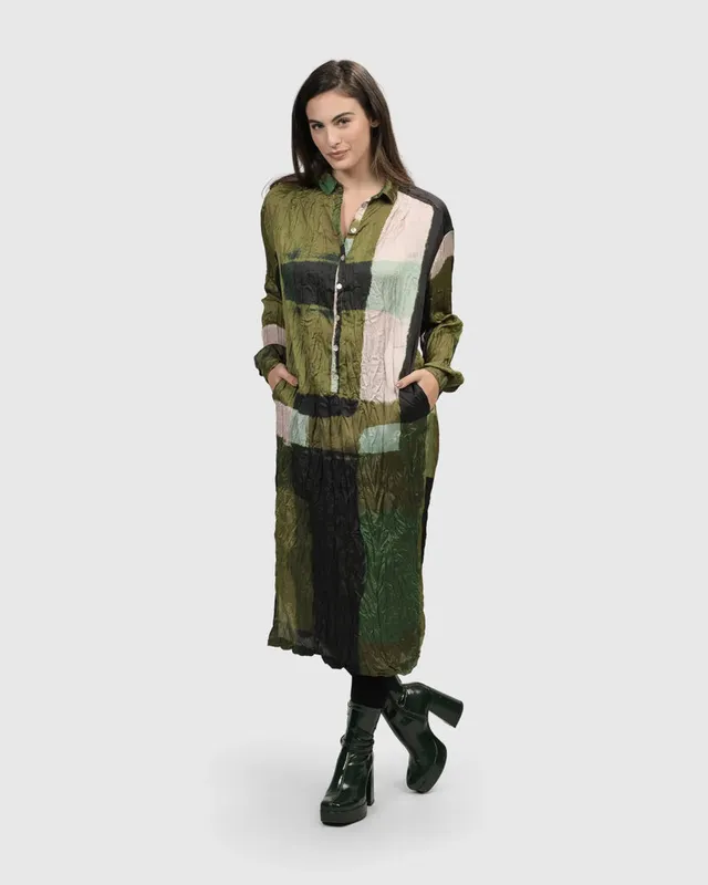 alembika-al-fresco-shirt-dress-olive image 1