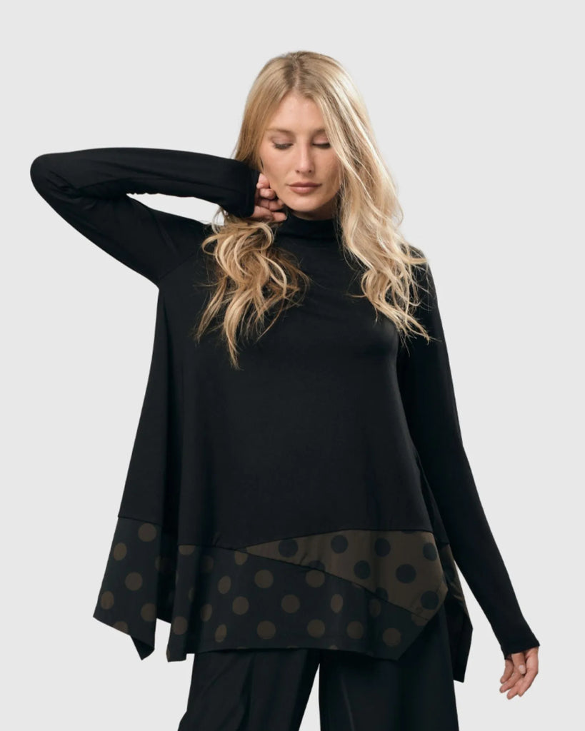 alembika-tekbika-dot-swing-tunic-top-khaki-upf-50-tunika image 1