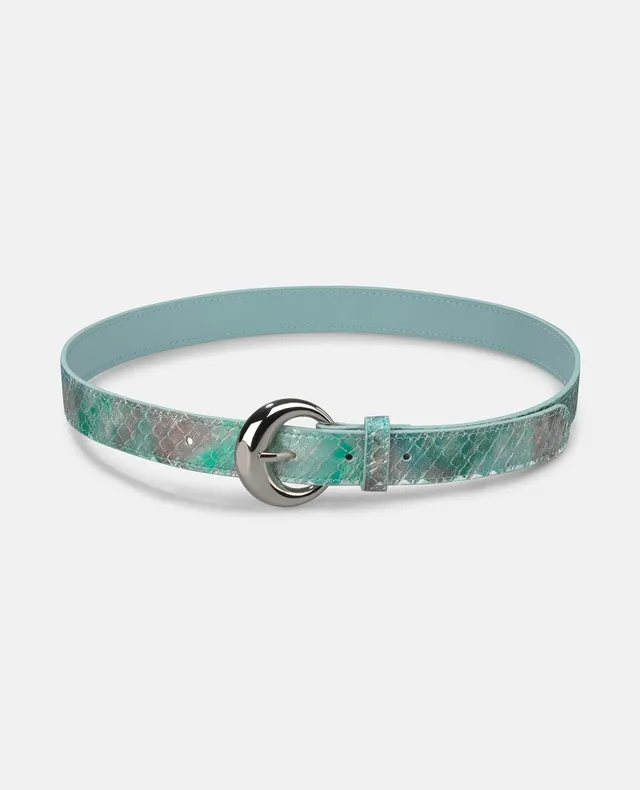 alma-en-pena-g-rtel-blau-3-cm-echtleder-mit-runder-metallschnalle image 1