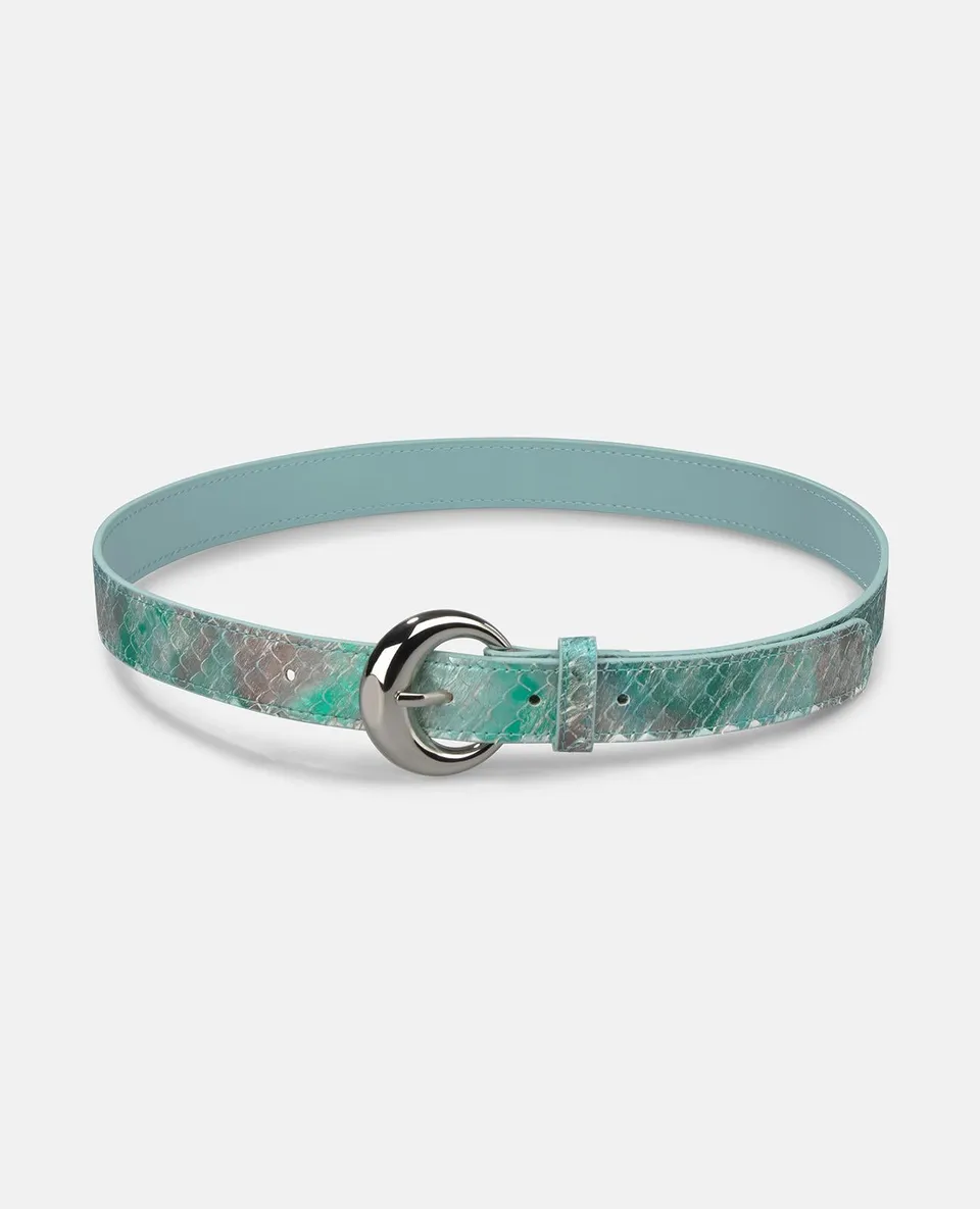 alma-en-pena-g-rtel-blau-3-cm-echtleder-mit-runder-metallschnalle image 1