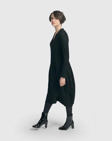 alembika-legend-waffle-cocoon-kleid-schwarz image 2