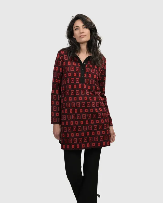 alembika-dynamite-days-button-down-tunika-rot image 1