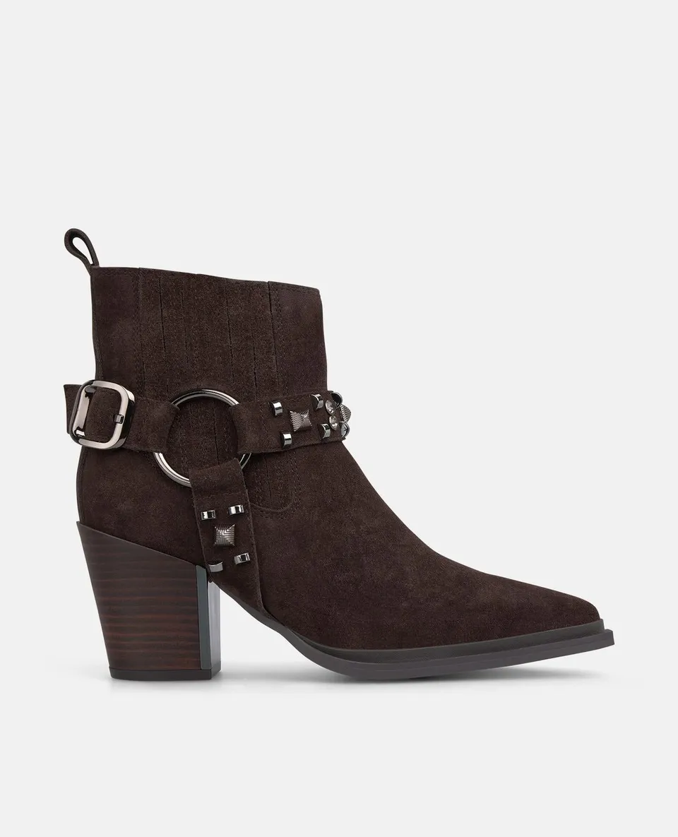 alma-en-pena-stiefelette-mit-nieten-8-cm-braun-spitz image 1