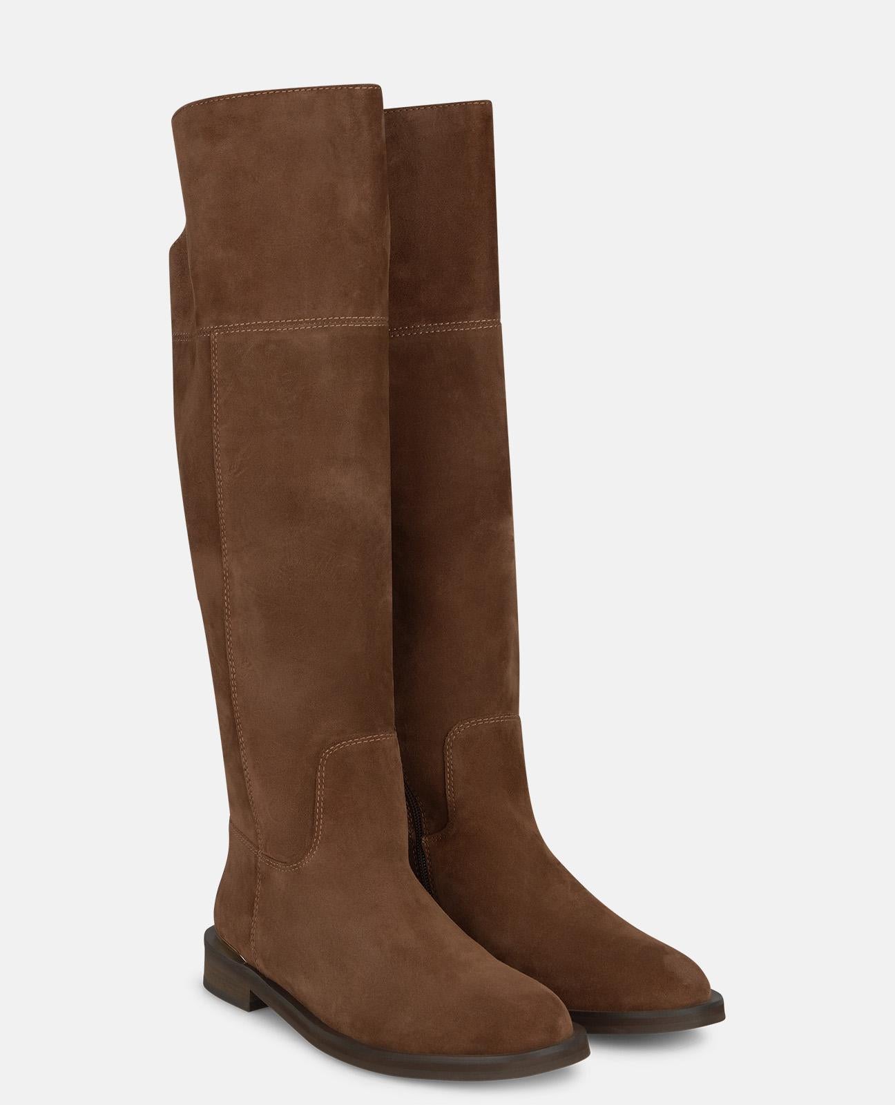 alma-en-pena-flat-suede-boots-flache-stiefel-camel image 2