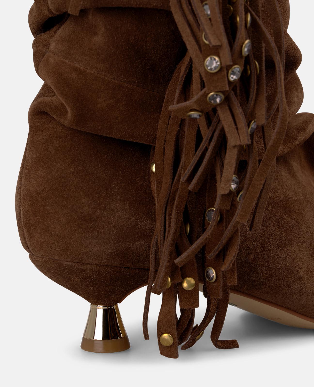 alma-en-pena-suede-stiefelette-mit-fransen-camel image 4