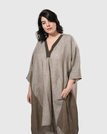 alembika-cool-breeze-caftan-tunic-dress-brown-kaftankleid image 3