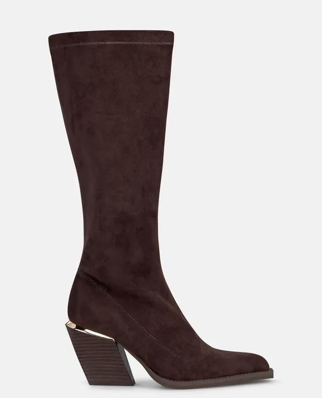 alma-en-pena-high-top-stiefel-mit-rei-verschluss-und-8-cm-blockabsatz-braun image 1
