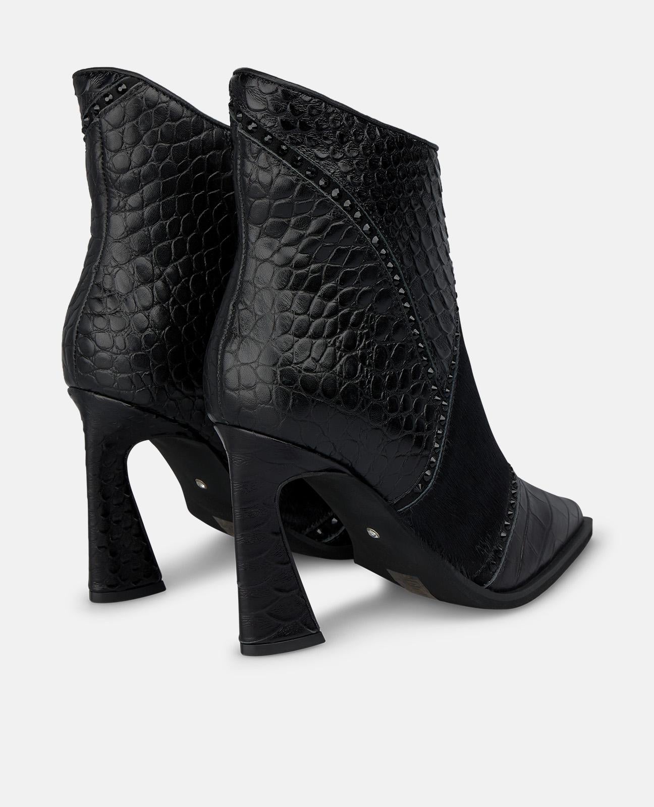alma-en-pena-animal-print-leder-stiefelette-schwarz-9-cm image 3