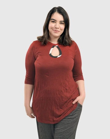 alembika-kari-keyhole-tunic-tunika-top-in-rot image 6
