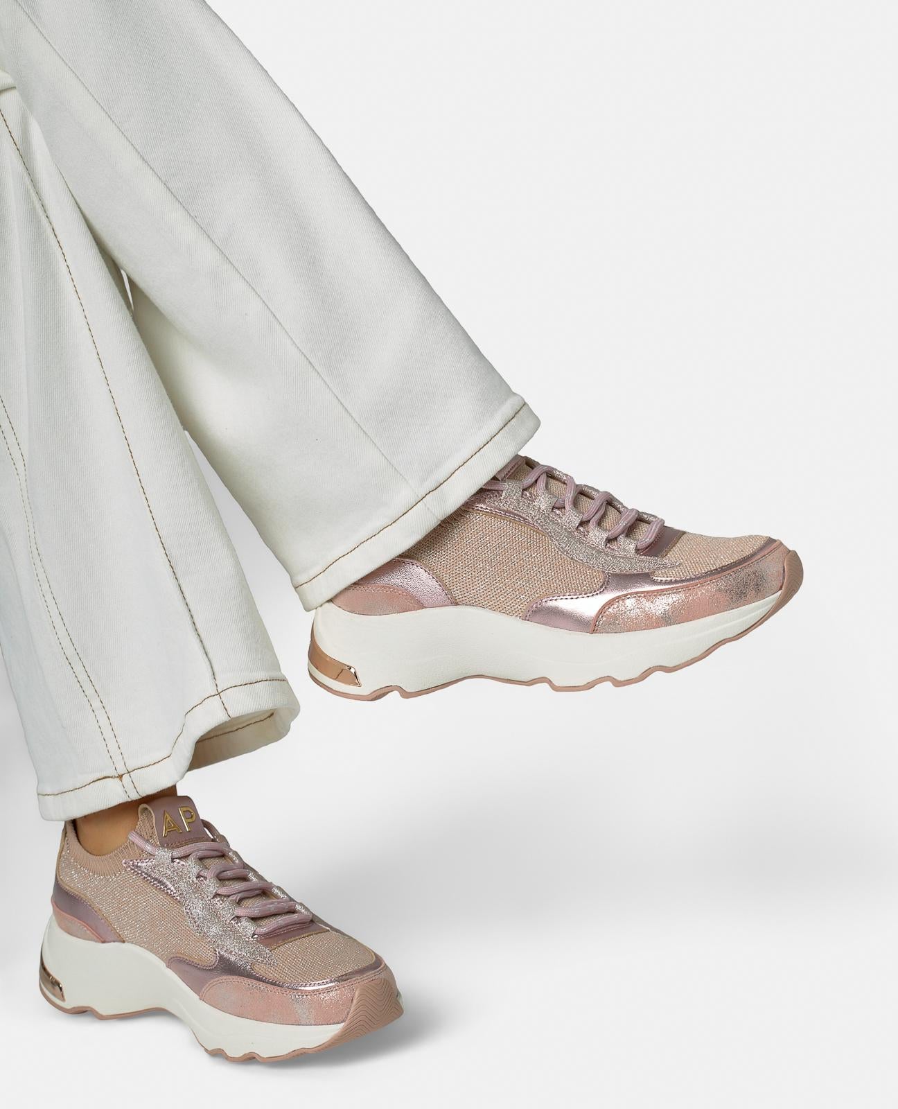 alma-en-pena-metallic-sneaker-rosa-plateau-4-5-cm-schn-rung image 5