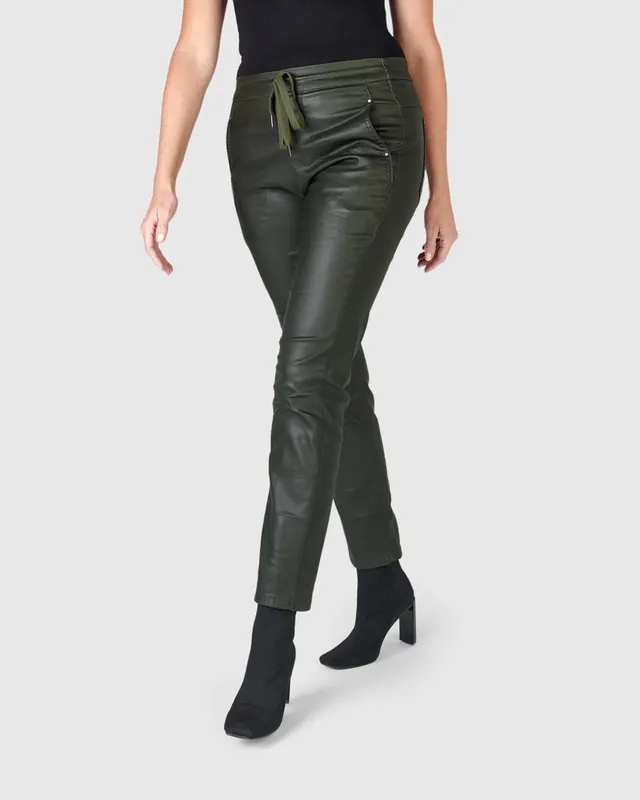 alembika-iconic-stretch-jeans-coated-forest image 1