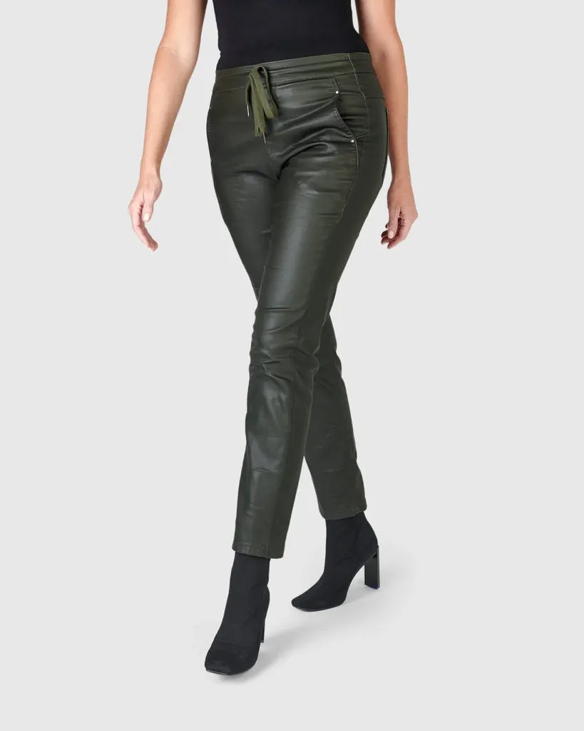 alembika-iconic-stretch-jeans-coated-forest image 1