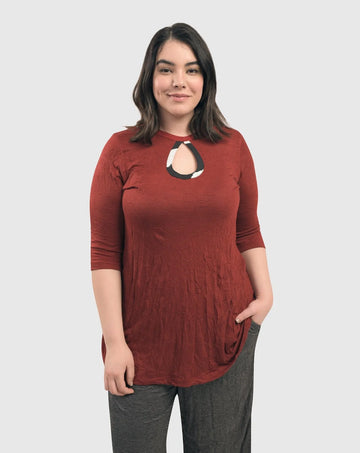 alembika-kari-keyhole-tunic-tunika-top-in-rot image 2