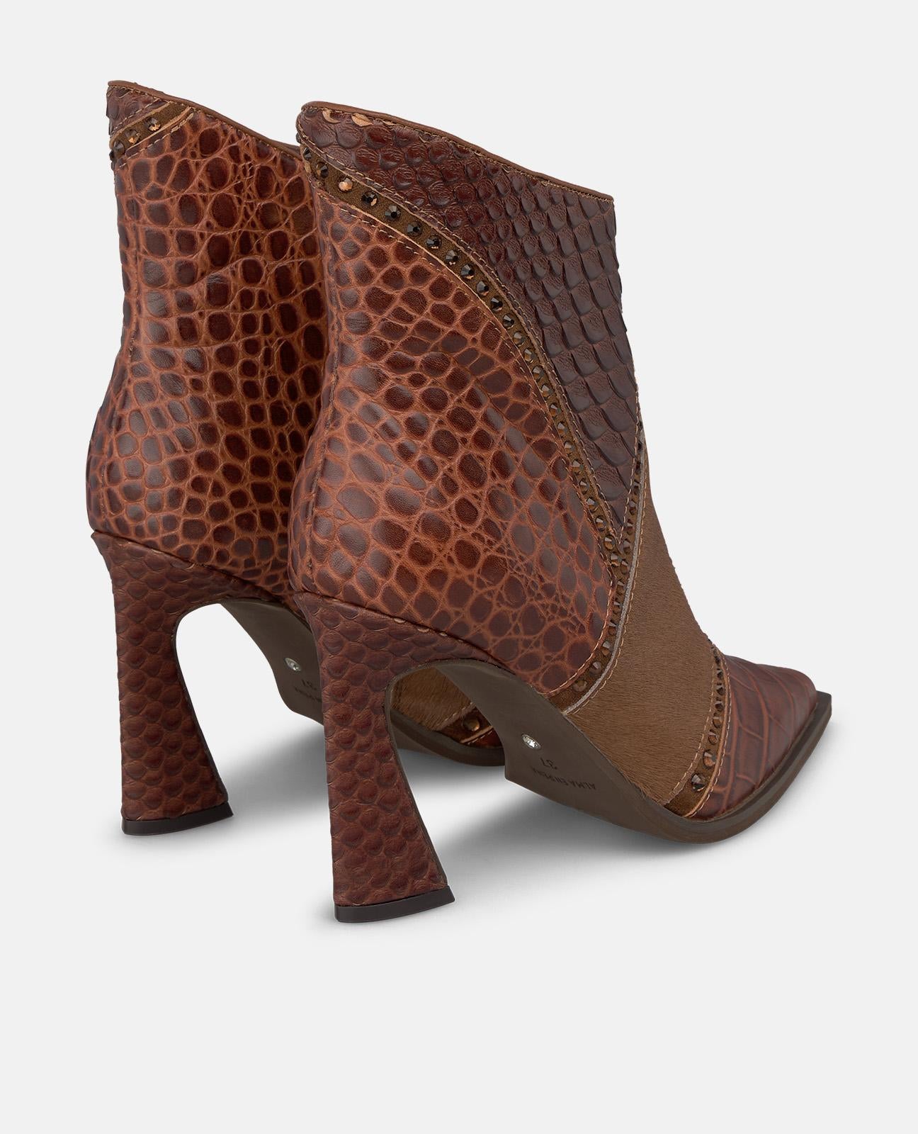 alma-en-pena-stiefelette-kroko-animalprint-9-cm-camel image 3