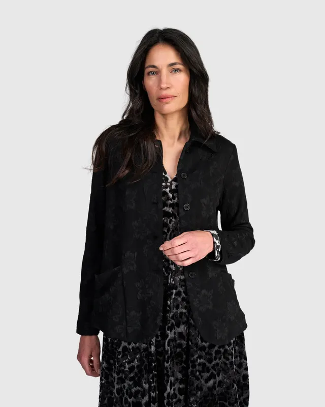 alembika-seraphine-blazer-black-flora-stretch-blazer image 1