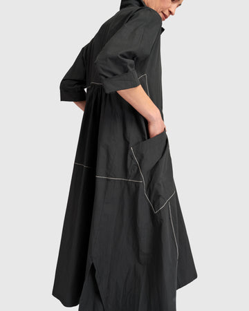 alembika-urban-the-edit-cotton-a-linien-kleid-black image 6