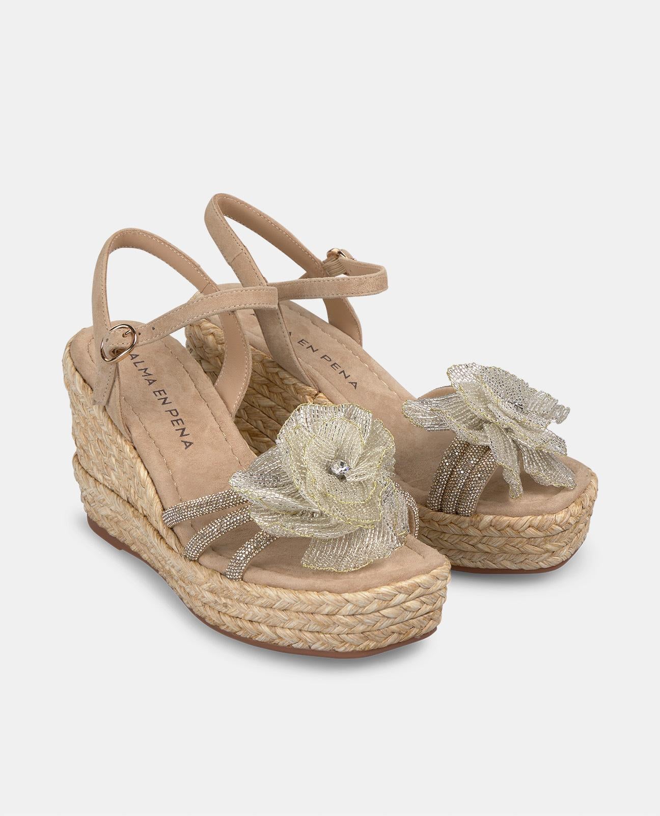 alma-en-pena-rhinestone-flower-wedge-keilsandale-arena-9-8-cm image 2