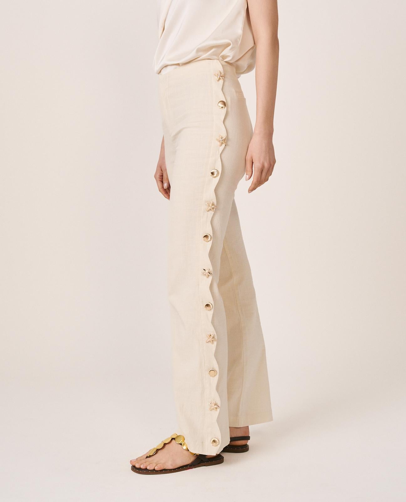alma-en-pena-flare-pants-damen-wei-seitliche-wellendetails-s image 6