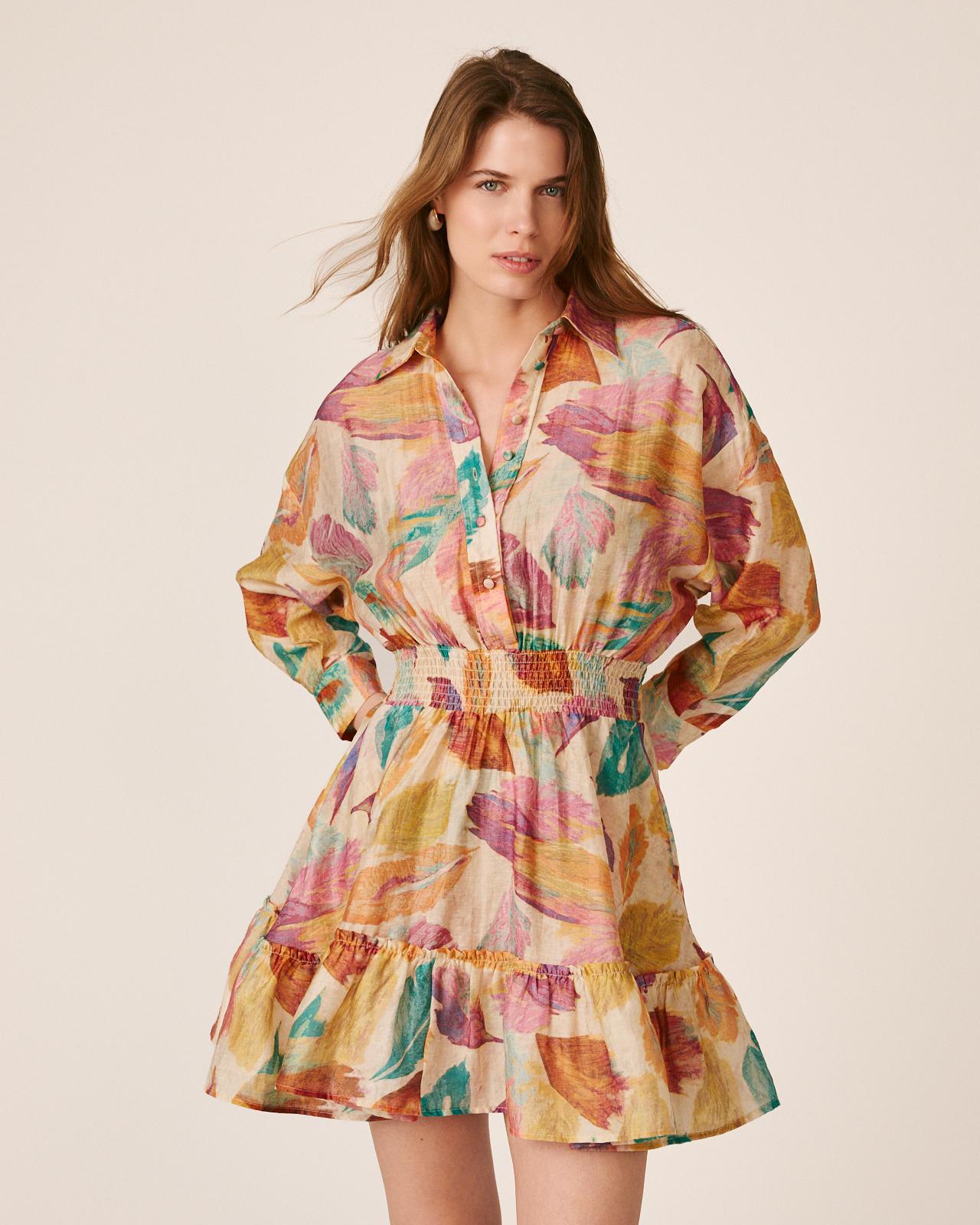 alma-en-pena-kurzarm-minikleid-mit-pailletten-orange image 3